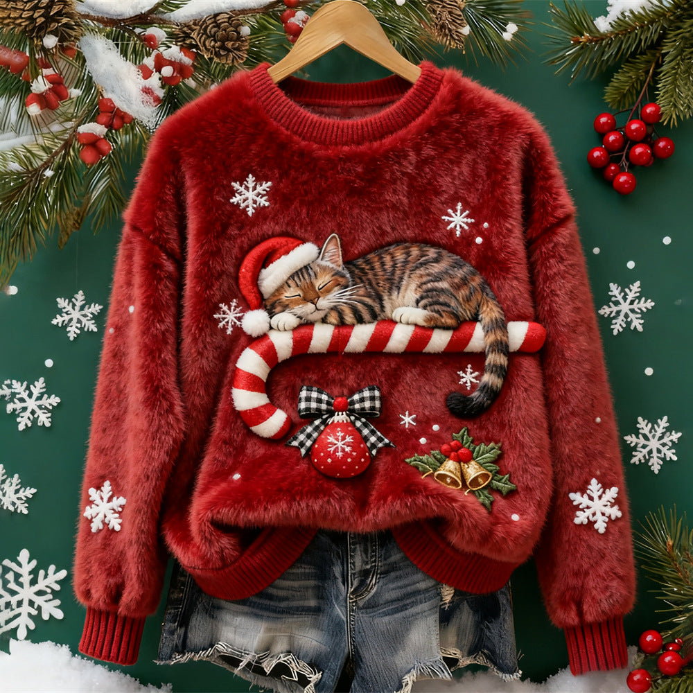 🔥🎄【S-5XL】⛄✨Nowy, modny flanelowy sweter świąteczny dla kobiet na jesień/zimę, ozdobiony różnymi wykwintnymi wzorami 4164868
