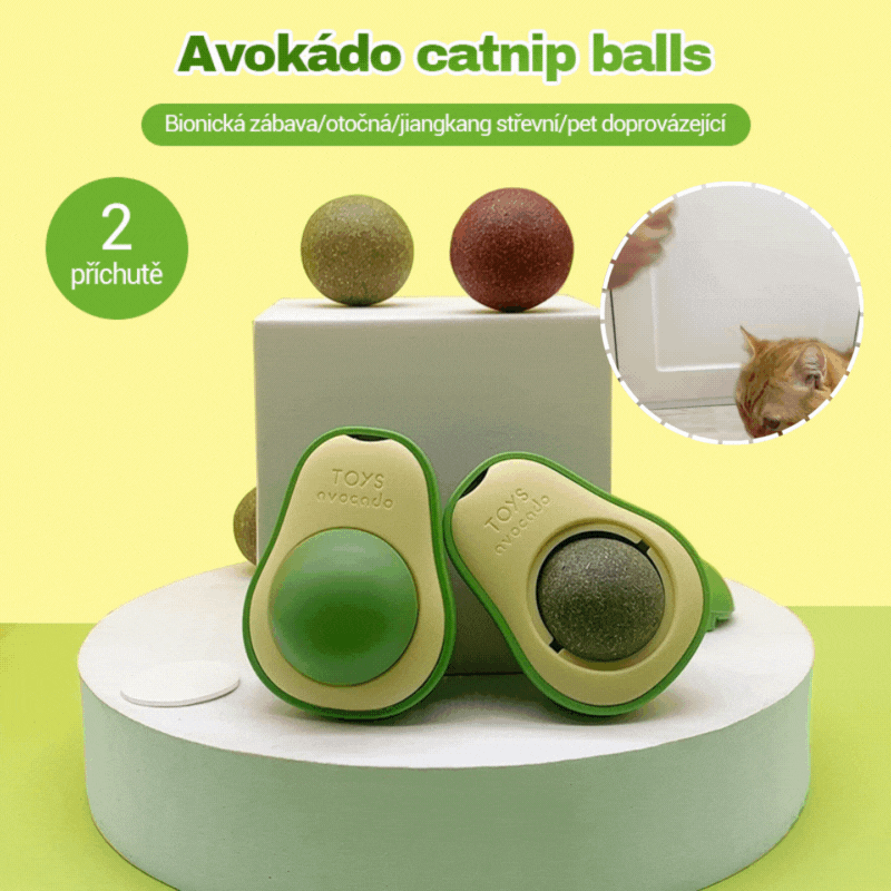 🌿🐱🥑Compra 8 y llévate 8 gratis🔥Juguete de cuerda y aguacate para gatos, un juguete giratorio, divertido y de autoservicio para gatos y una necesidad para mascotas al mismo tiempo.