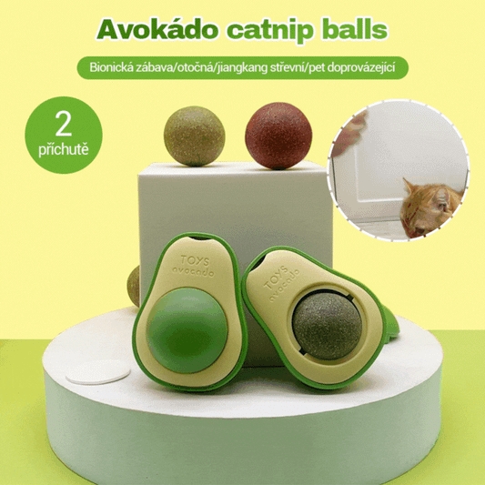🌿🐱🥑Compra 8 y llévate 8 gratis🔥Juguete de cuerda y aguacate para gatos, un juguete giratorio, divertido y de autoservicio para gatos y una necesidad para mascotas al mismo tiempo.