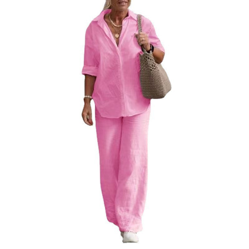 💕【S-5XL】Dámské ležérní soupravy 2026 - oversized košile a široké kalhoty
