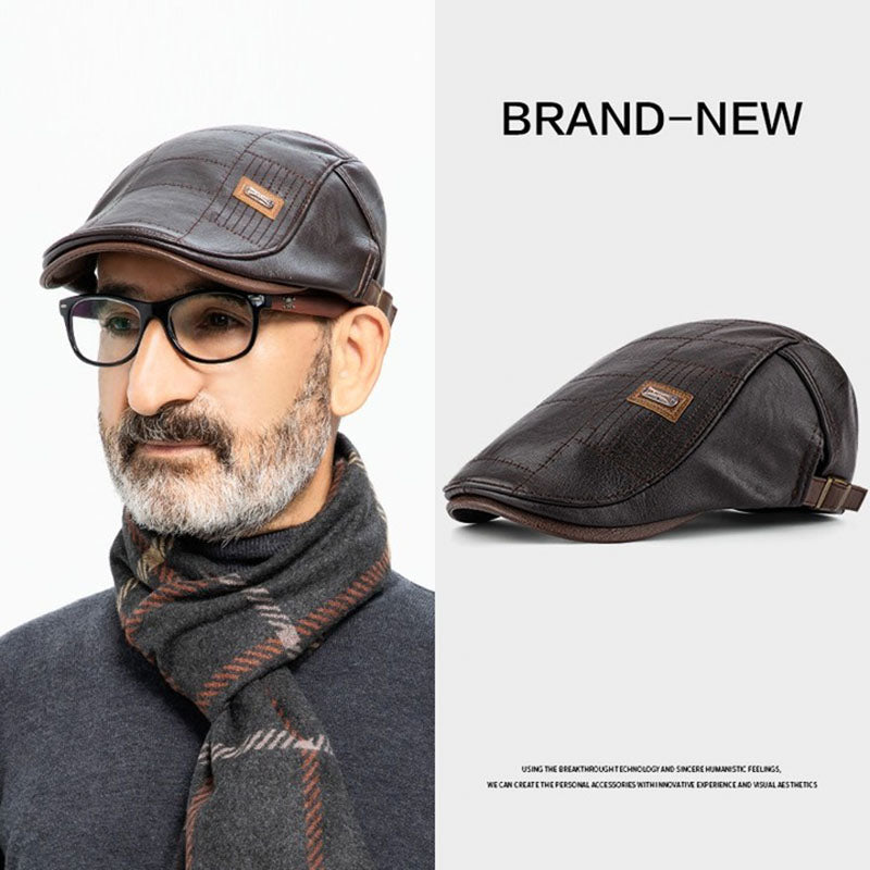 🧢🔥2024 Nowy, jesienno-zimowy, wysokiej klasy beret skórzany w stylu retro