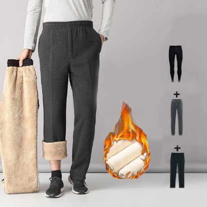 🔥👖【XL-5XL】Pantalones deportivos con forro grueso para hombres de mediana edad y mayores