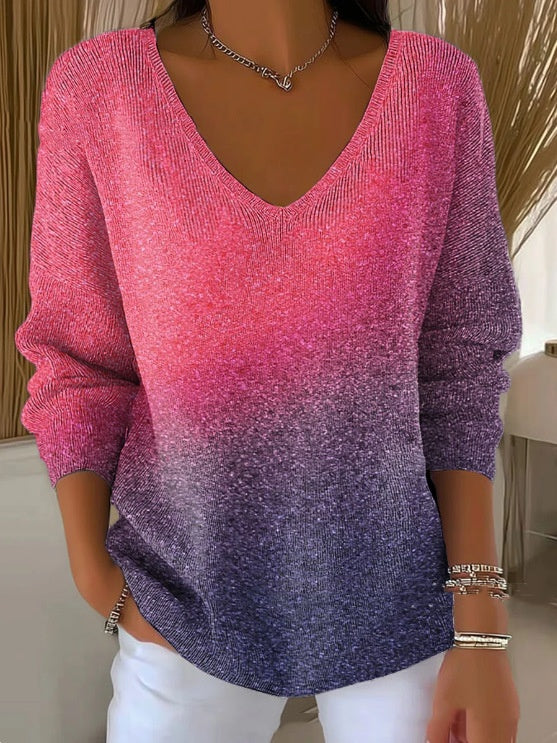 💥【S-4XL】👚👚Nowy damski sweter z długim rękawem i dekoltem w serek, model jesień/zima 2026