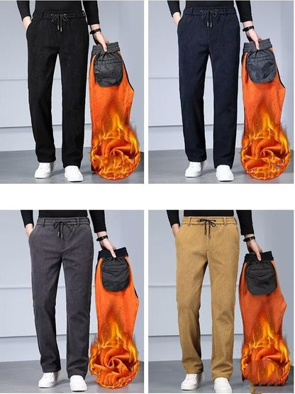🔥🔥【M-5XL】👖👖Jesenné a zimné zamatové pánske tepláky, ležérne voľné nohavice 
