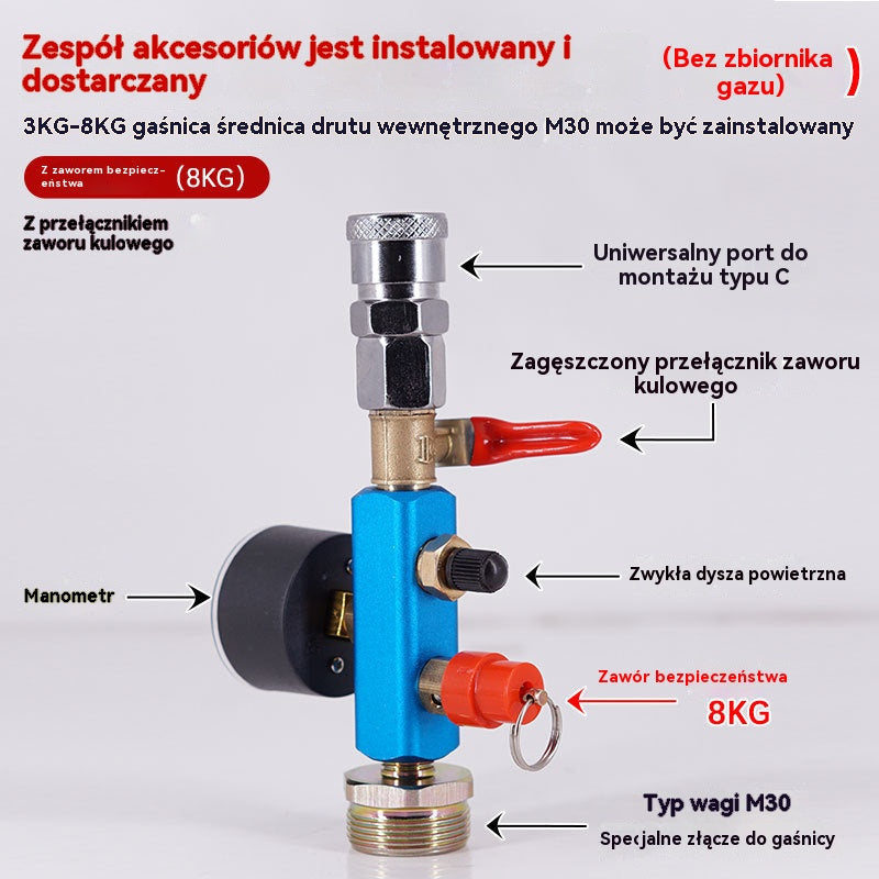 【Kup 1, a otrzymasz 1 gratis】👍👍Ta domowej roboty butelka na gaśnicę została przekształcona w butlę z gazem do użytku na dużych wysokościach, idealną na kemping i pikniki, i jest wyposażona w dmuchany zawór.