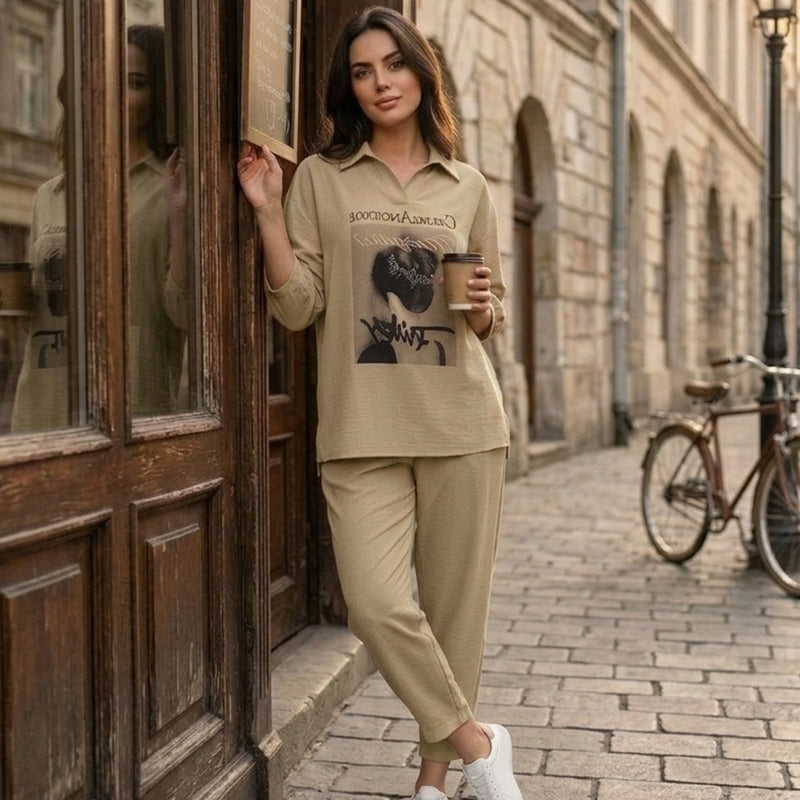 【M-3XL】Modern női kétrészes szett, lezser-sikkes dizájn, többféle elegáns színben kapható