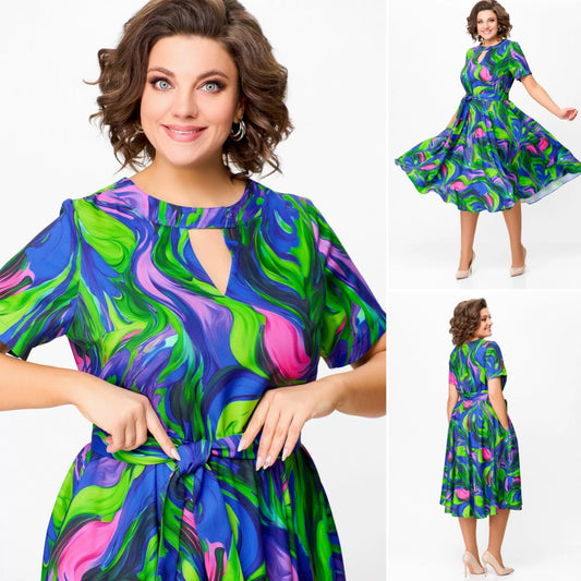 【S-5XL】 2024 Nowa elegancka sukienka w cętki