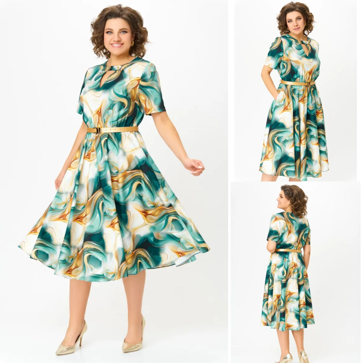 😎💃Produse noi de vară💥【S-5XL】Rochie largi din sifon de marime mare | Confortabil și respirabil, foarte potrivit pentru vară