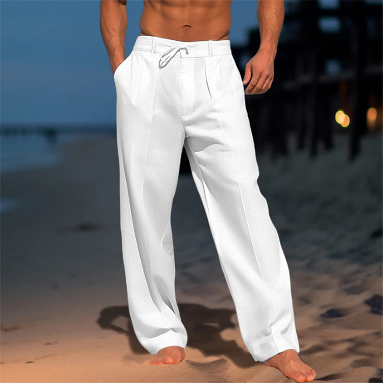 🏖️👖【Descuento de verano – 50% 🔥】【S–3XL】😍 Pantalones casuales de lino para hombre en tallas grandes, cómodos y transpirables, ideales para el día a día y las vacaciones.