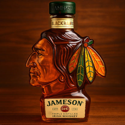 【Neskorý letný výpredaj】🔥Sklenená fľaša s hlavou čierneho orla, zaujímavá fľaša na whisky