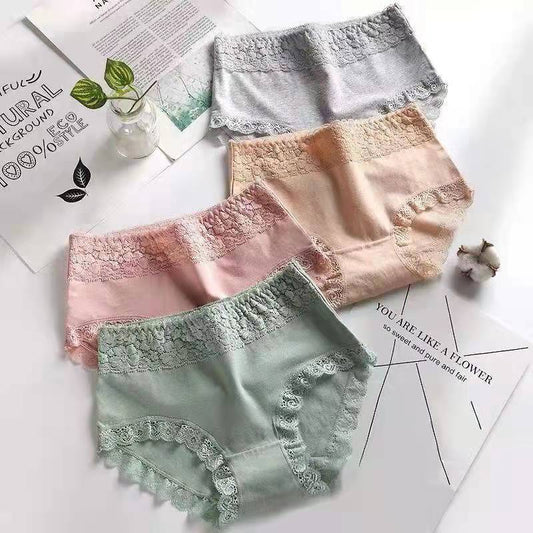💞【Zakup 4 i otrzymaj 2 gratis】💞 Damskie bezszwowe majtki ze średnim stanem z oddychającej bawełny