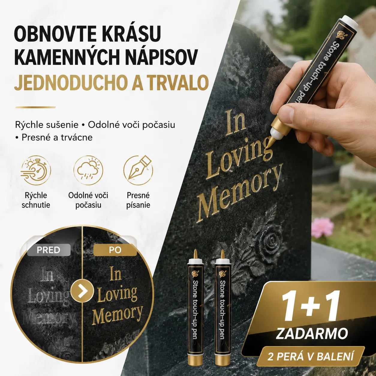 【Kupite enega, drugega dobite brezplačno】🖍️Vodoodporno in proti bledenju odporno pisalo za popravilo in ponovno risanje napisov na kamnitih ploščah