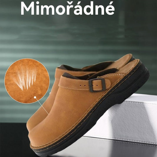 ✨🔥【38-48】😎 Unisex multifunkční ležérní pantofle z pravé kůže s měkkou podrážkou