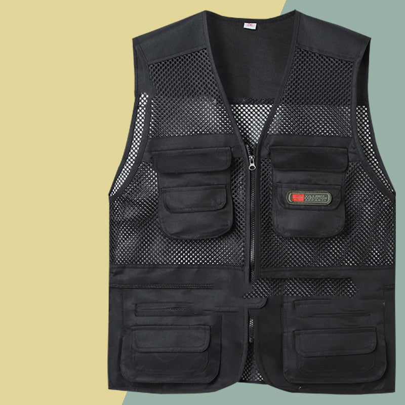 Prosta, funkcjonalna kamizelka z wieloma kieszeniami🔥【XL-4XL】
