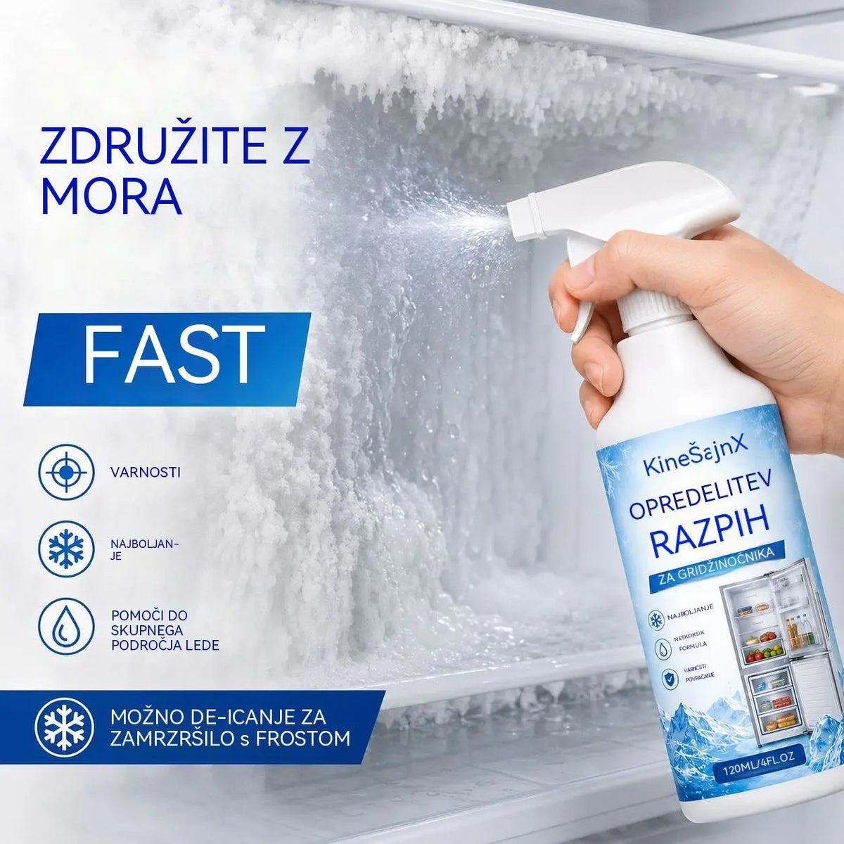 🔥【2 steklenički za 23 EUR】❄️ Novo sredstvo za odmrzovanje 2026 🧡 Hitro odstranite led iz zamrzovalnika