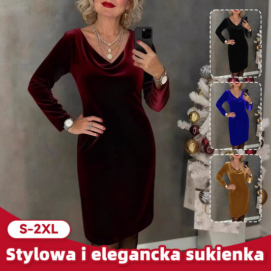 ✨【S-2XL】 Sukienka z weluru 2026 | Długie rękawy | Seksuacyjny & Elegancki Styl ✨