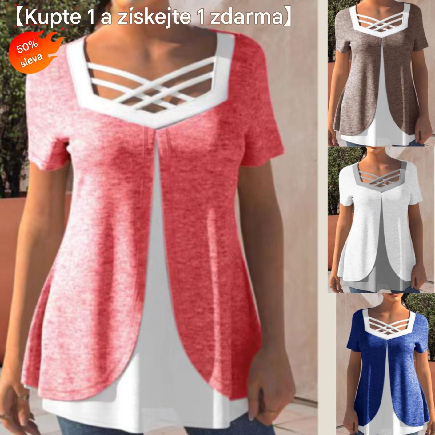 💥【Kupte 1 a získejte 1 zdarma】❤️【S-5XL】Tričko s potiskem pro větší velikosti na léto 2026