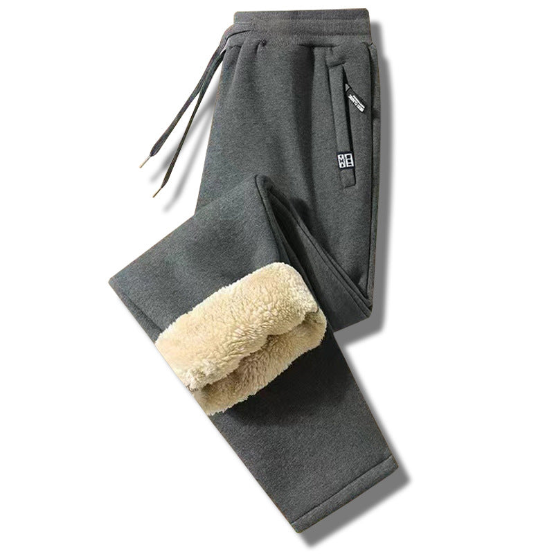 👖【M-5XL】Moda zimowa męska zagęszczone ciepłe sportowe spodnie na co dzień z wełny jagnięcej