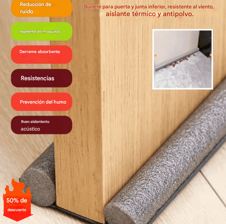 🔥Compre 2  y llévese 2 gratis🔥🚪Banda de sellado al vacío para puertas y partes inferiores, resistente al viento, aislante térmica y resistente al polvo💨