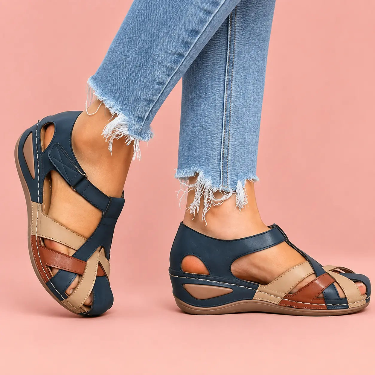 ✨🩰【Promocja sezonowa】【35-43】Damskie wygodne rzymskie sandały z miękkiej skóry