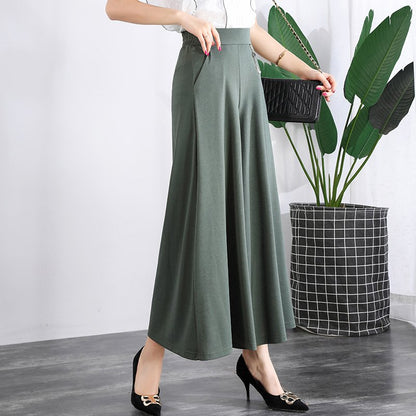❤️【M-5XL】2025 Nowe damskie letnie szerokie nogawki Ice Silk Cropped Pants