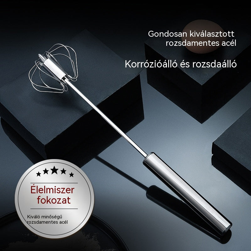 [2 darabos készlet] Félautomata rozsdamentes acél tojáshabverő