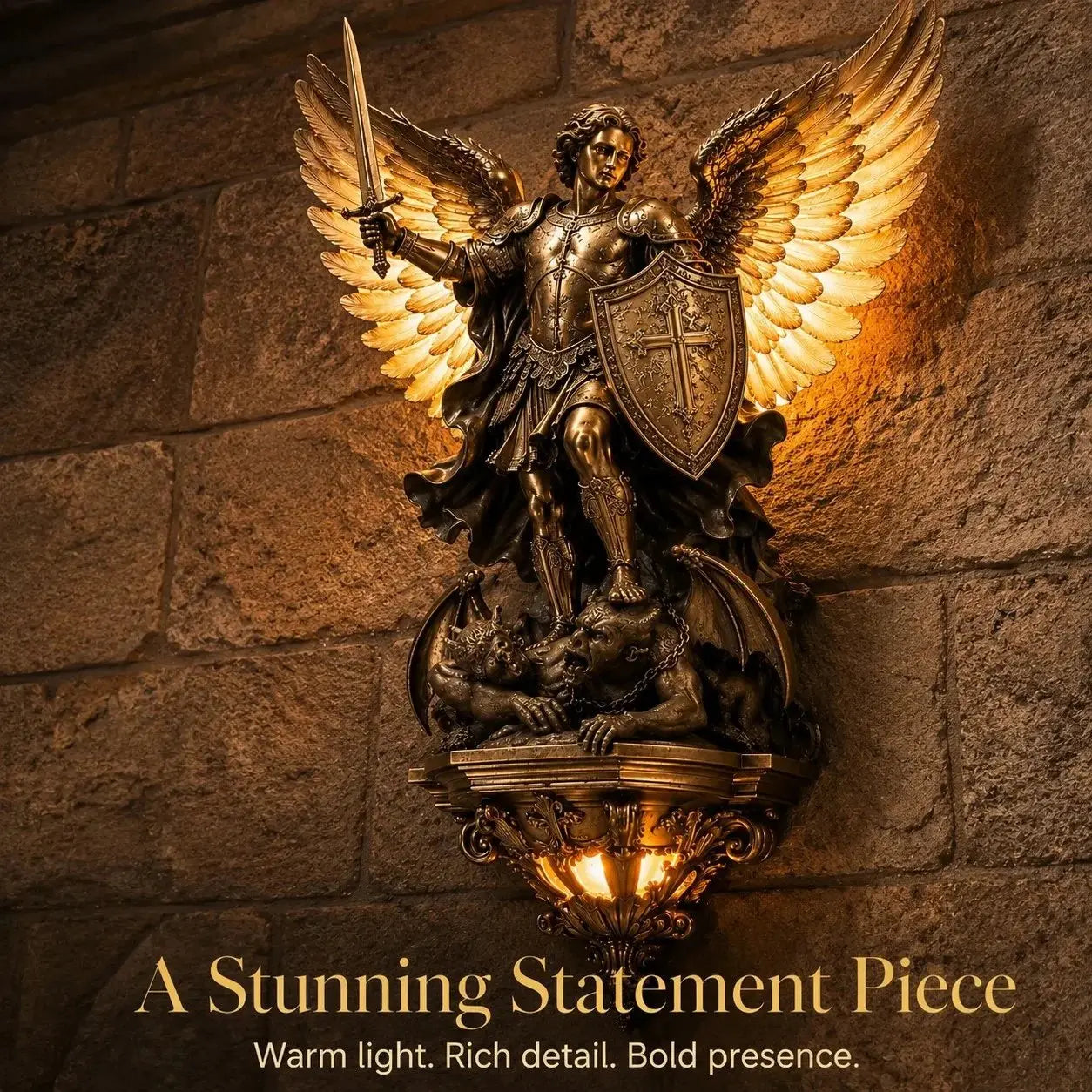 🕊️Stenska svetilka St. Michael Guardian Angel✨