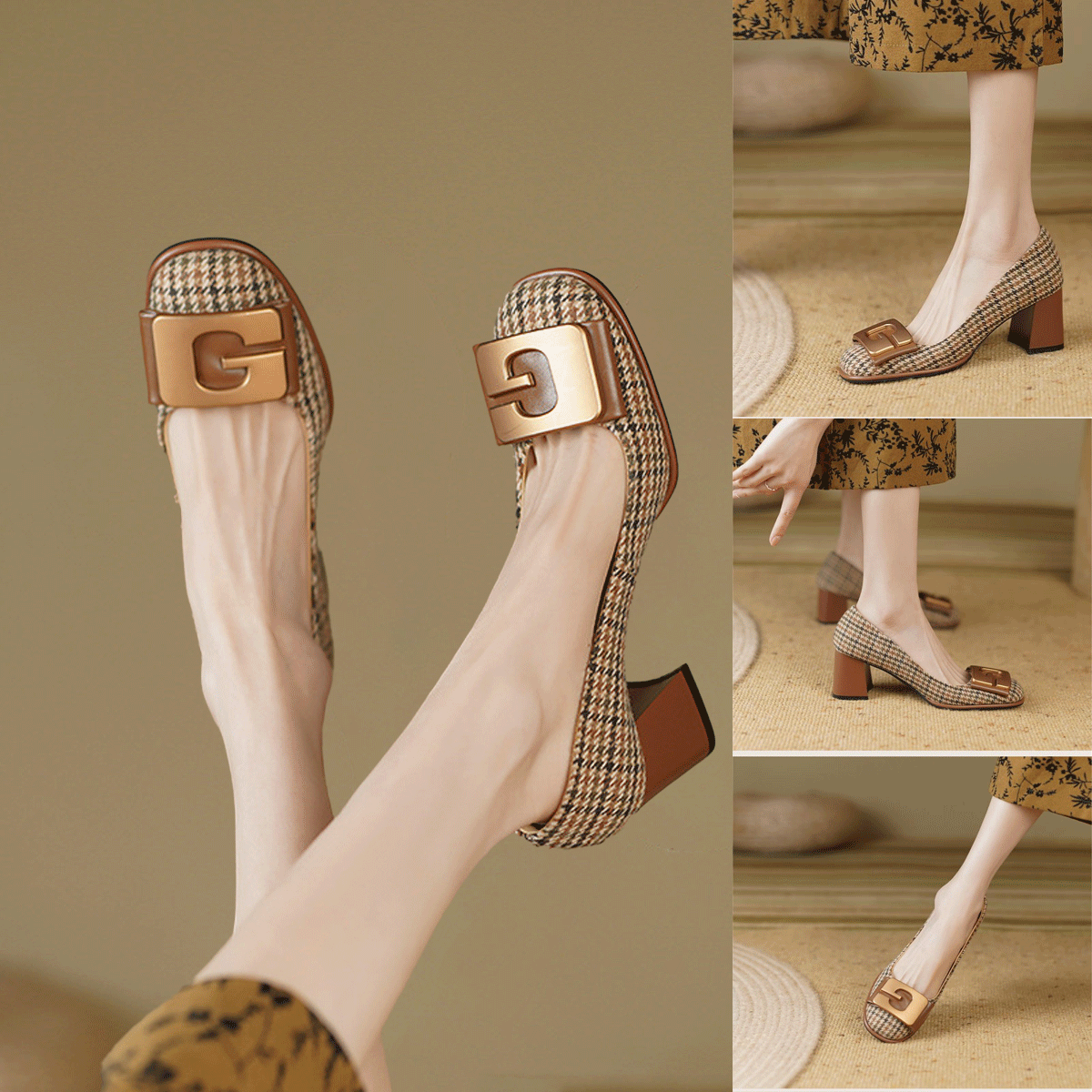 【34-41】👠👩‍ 2025, retro high-end fashion tocuri înalte, la modă și versatil