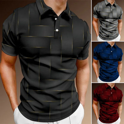 💥【S-5XL】Lato nowe modne, codzienne guziki z krótkim rękawem topy koszule męskie koszulki POLO