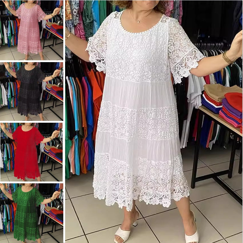 ✨【S-5XL】 Koronkowa sukienka z krótkim rękawem w nowym stylu