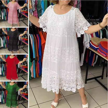 ✨【S-5XL】 Koronkowa sukienka z krótkim rękawem w nowym stylu