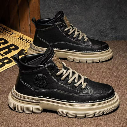 💪【39-44】Zapatos altos retro para hombre de otoño e invierno, estilo retro británico