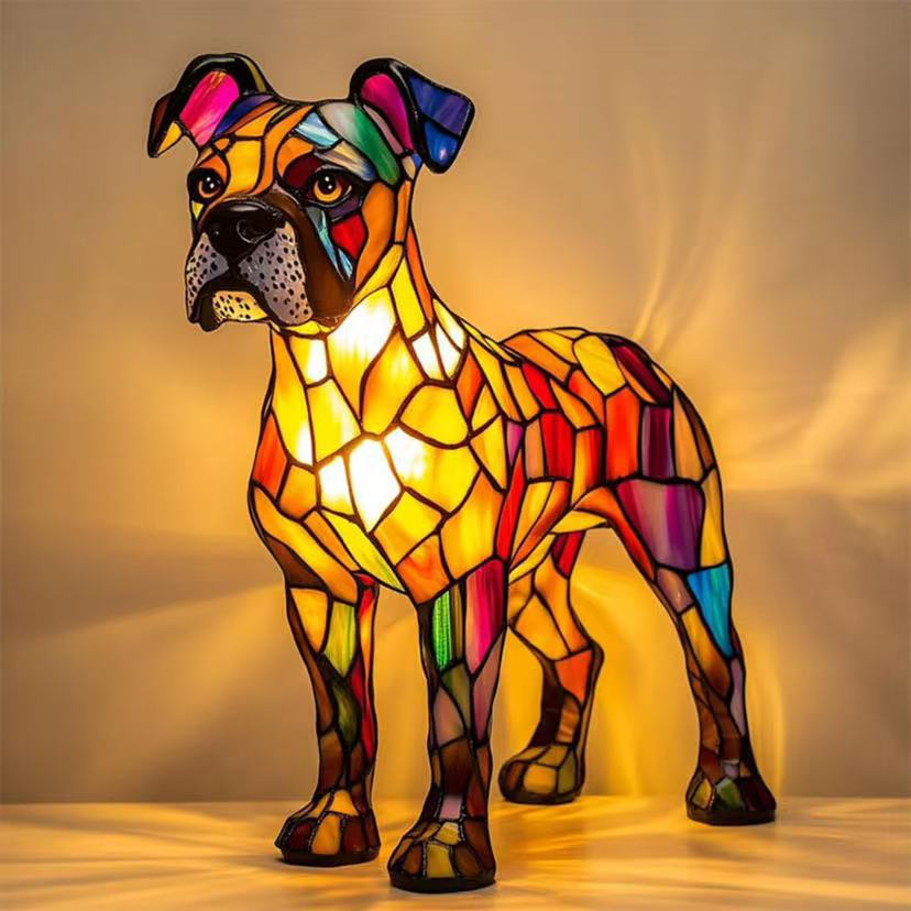 ✨🐱Lampa stołowa w kształcie zwierzęcia, lampka nocna w stylu retro, kreatywna lampka nocna LED wykonana z kolorowej żywicy.
