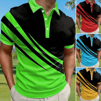 🔥【Kúp 1 a 1 dostaneš zadarmo】👔【S-6XL】Nové letné pruhované polo tričko s 3D potlačou 