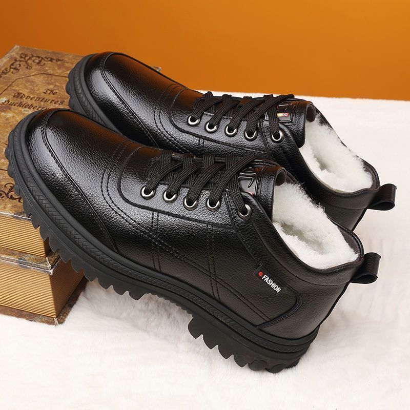 🔥Ograniczona czasowo zniżka 50%🔥【39-44】Nowość Zimowe, ciepłe, męskie skórzane buty z grubą podeszwą