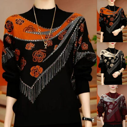 💕【M-5XL】🔥 Nova jesensko-zimska ženska majica za žene srednje dobi, s modernim uzorkom, udobna za nošenje.