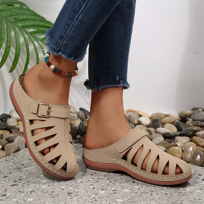 👡 Letnie chodaki z naturalnej skóry bydlęcej – ażurowy fason z zapięciem na rzep, anatomiczna podeszwa redukująca zmęczenie, 5 kolorów, rozmiary 36–43! ☀️✨
