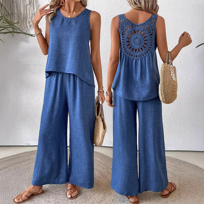 ✨ Poslední den – sleva 50 %! ✨【S-2XL】Dámská letní ležérní souprava, pohodlná a prodyšná. Volný a stylový střih.