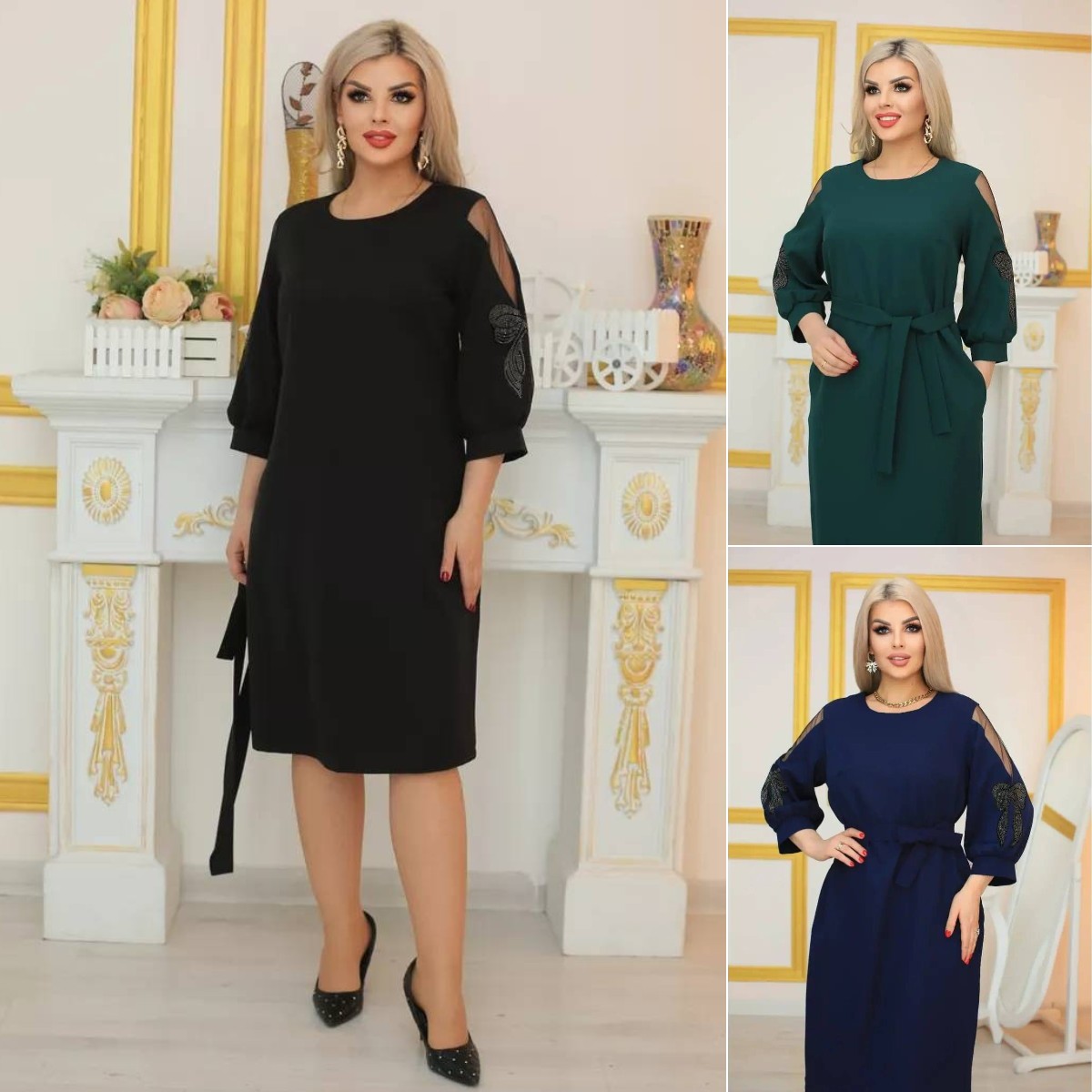 🌈💐【S-5XL】Nowa modna ciepła sukienka w jednolitym kolorze