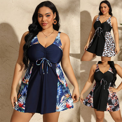🏖️🏝️【L-5XL】Costum de baie din două piese pentru femei plinuțe｜Subțiază optic și ascunde abdomenul｜Confortabil și lejer｜Disponibil în mai multe modele
