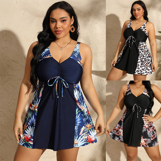 🏖️🏝️【L-5XL】Costum de baie din două piese pentru femei plinuțe｜Subțiază optic și ascunde abdomenul｜Confortabil și lejer｜Disponibil în mai multe modele