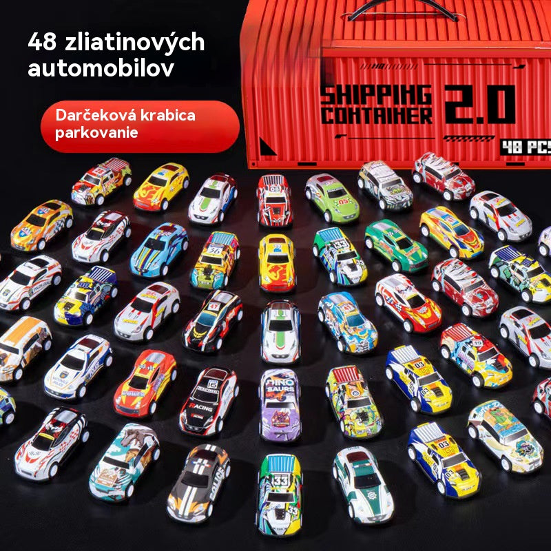 🎅Vianočný výpredaj - 50% zľava🎁 48 mini autíčok s naťahovacou zadnou časťou a vstavanou garážou