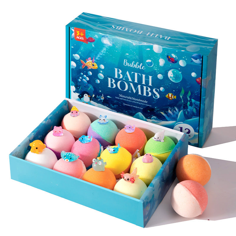 🛀💕12 kusů kuliček koupelové soli ve tvaru mořských živočichů (50g/kulička) pro děti.