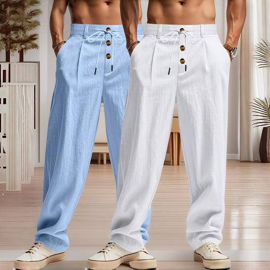 👖👖【S-3XL】¡Oferta por tiempo limitado! Pantalones caseros de hombre de alta calidad. Corte entallado y recto, transpirables y cómodos.
