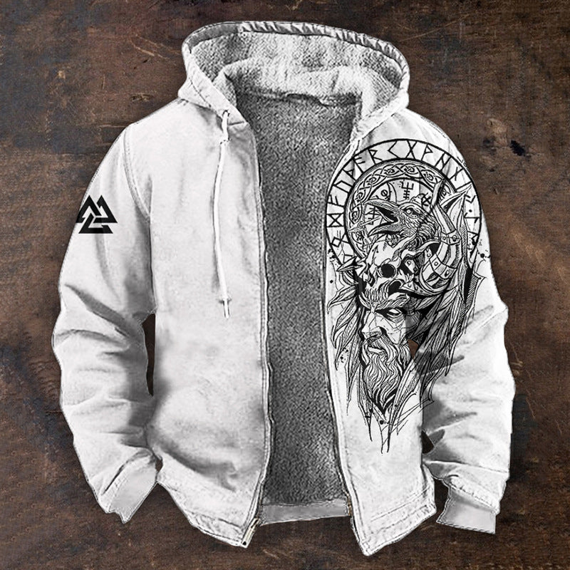 👨‍💻🧥✨【S-5XL】Nová pánska módna retro mikina s kapucňou a zipsom, 3D digitálna potlač