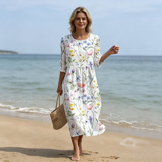 【S-4XL】Lucia – Sukienka z nadrukiem w kwiaty na co dzień