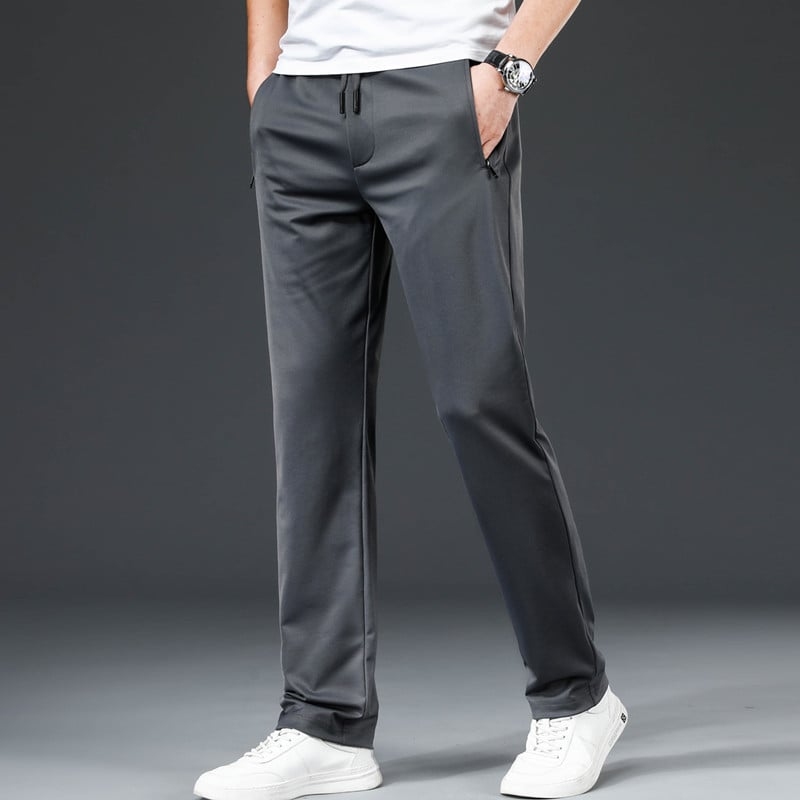 👖【L–8XL】🔥 Męskie letnie spodnie biznesowe z jedwabiu lodowego – elastyczny pas, odpowiednie dla osób o wadze 45–135 kg – cena specjalna