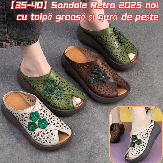 👡【35-40】Sandale Retro 2025 noi cu talpă groasă și gură de pește