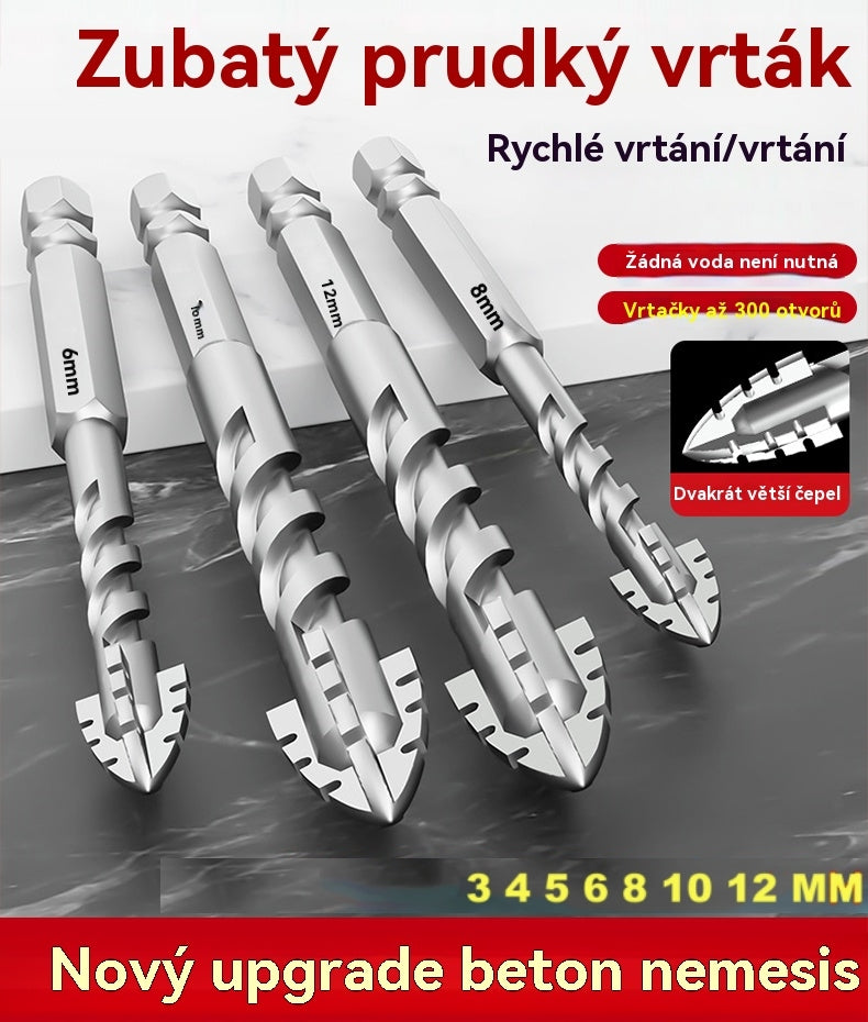 🥇【3+4+5+6+8+10+12mm】Excentrický vrták sedmé generace z extra tvrdé wolframové oceli se zubatým hrotem