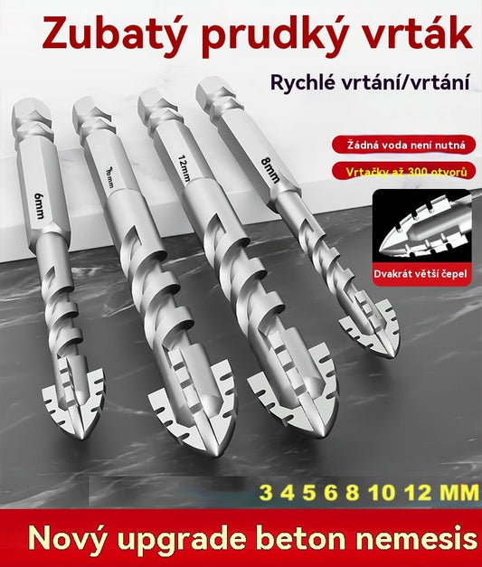 🥇【3+4+5+6+8+10+12mm】Excentrický vrták sedmé generace z extra tvrdé wolframové oceli se zubatým hrotem
